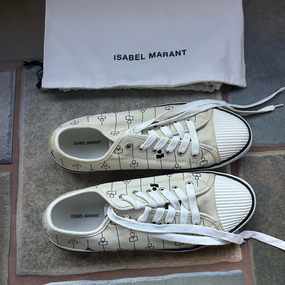 Isabel Marant Off-White Patterned Sneakers - Picture 2 of 3